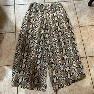 Sugar-Lips python print wide leg pants